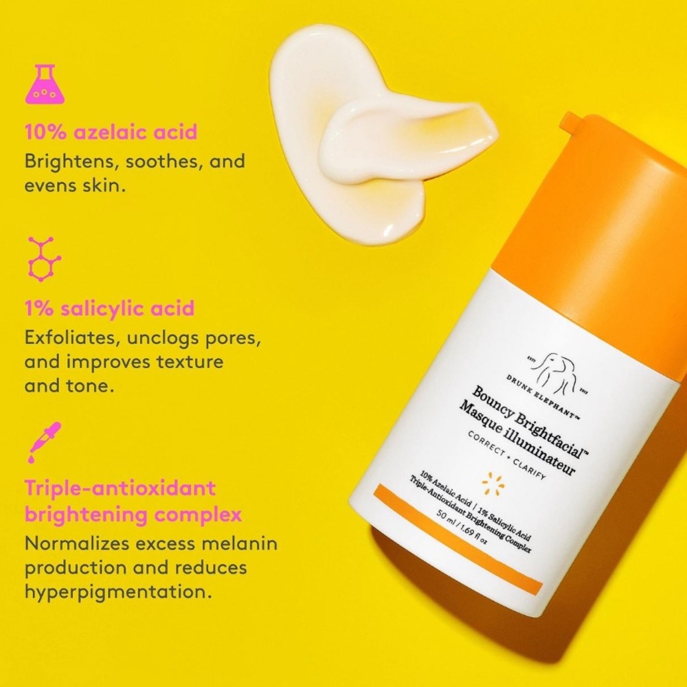 ONLY 1! Drunk Elephant Bouncy Brightfacial Brightening Mask π NEW IN BOX - Picture 5 of 11